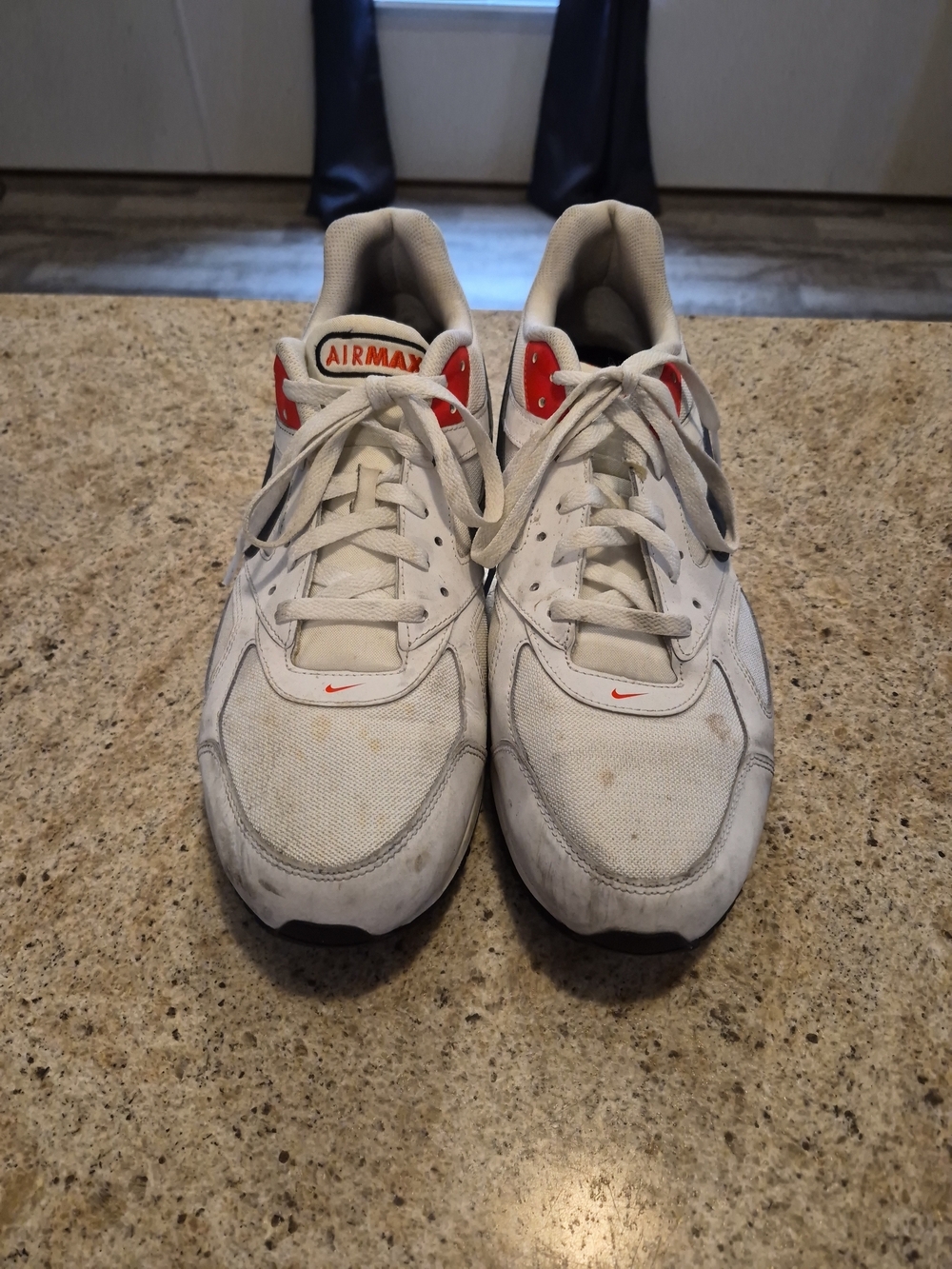 Nike Air Max Men’s White and Red Athletic Sneakers
